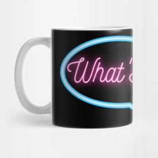 Retro Neon "What's up" Text Message Mug